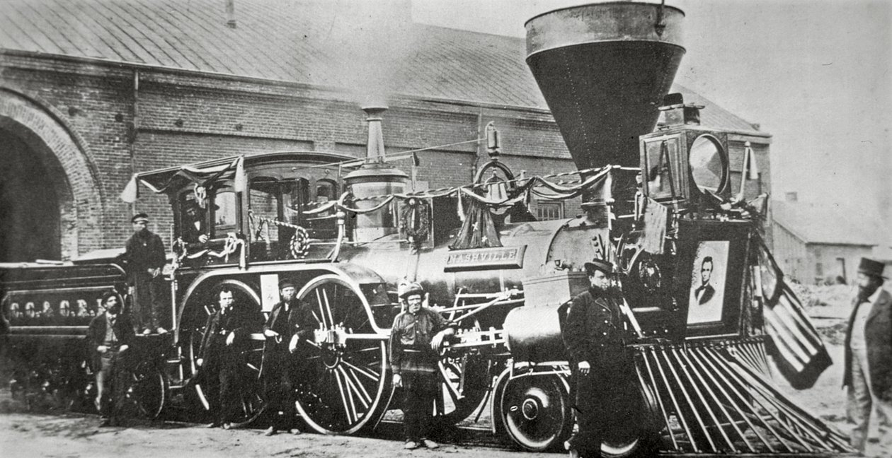 La locomotiva che trainò il treno funebre di Abraham Lincoln nel 1865 da American Photographer
