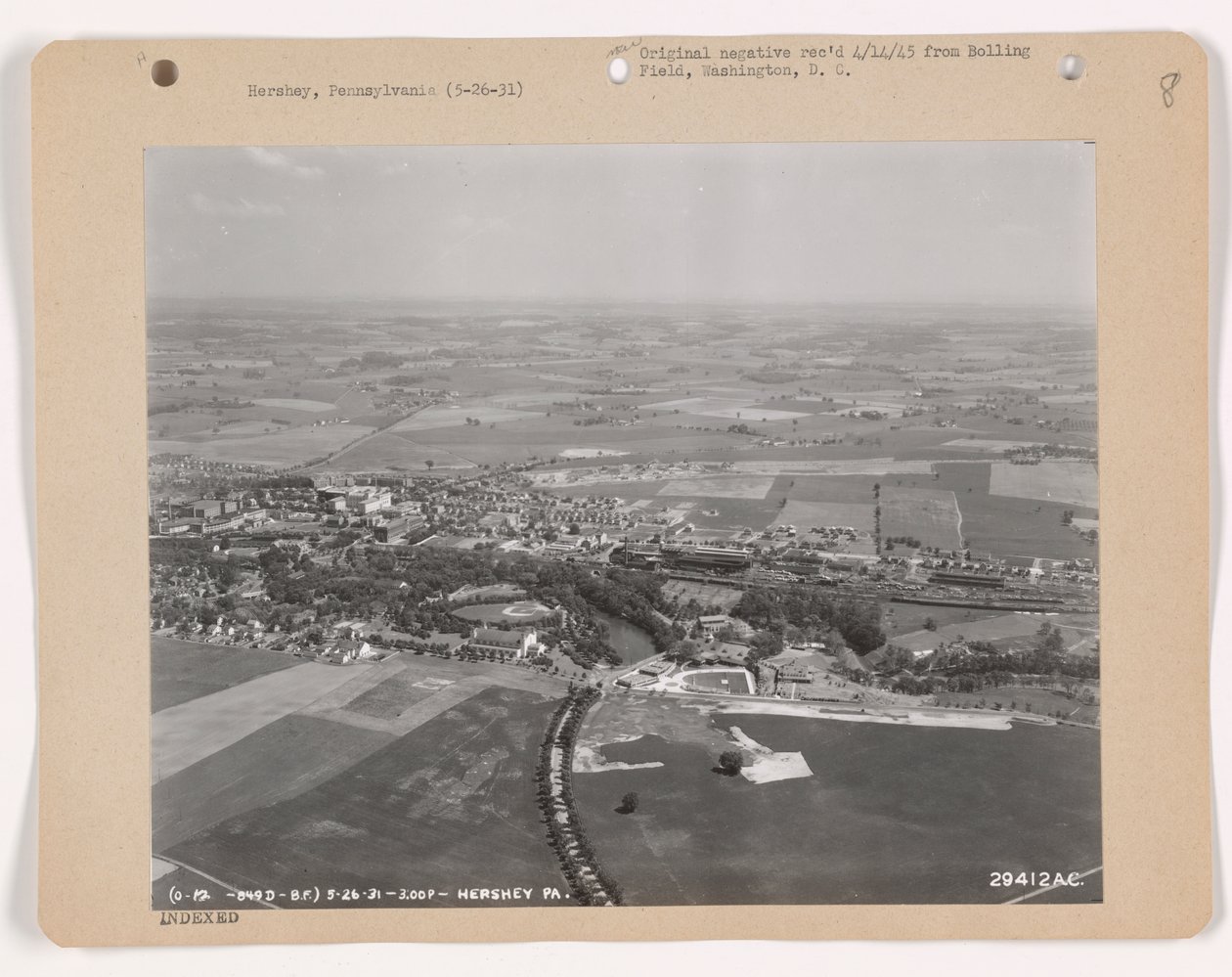 Veduta di Hershey, Pennsylvania, 26 maggio 1931 da American Photographer
