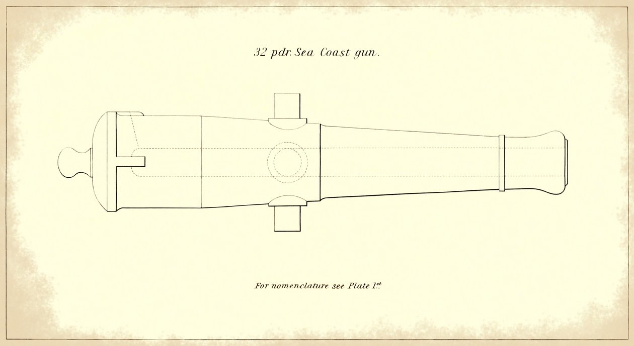 Cannone costiero da 32 libbre, dal manuale ufficiale dell