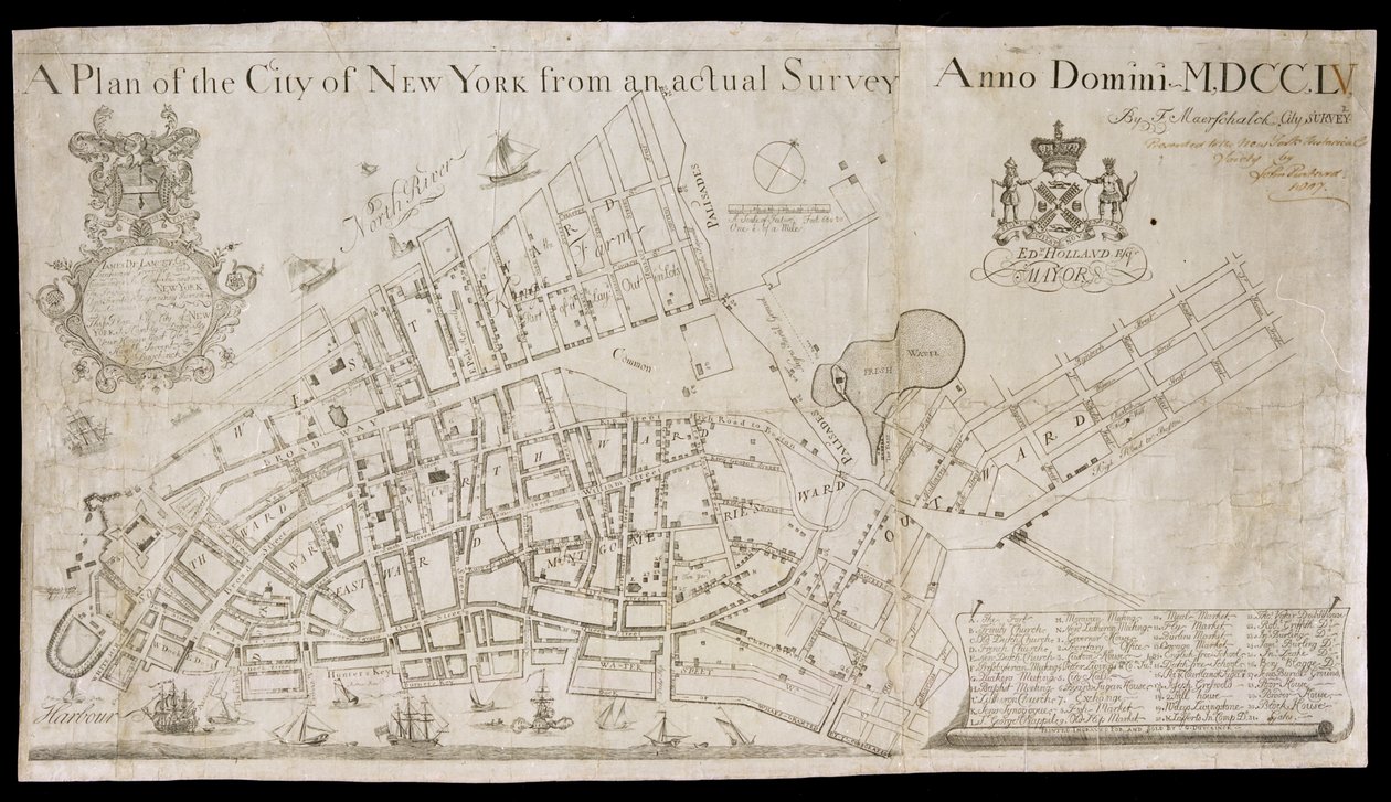 Piano della città di New York da un rilevamento effettivo da American School