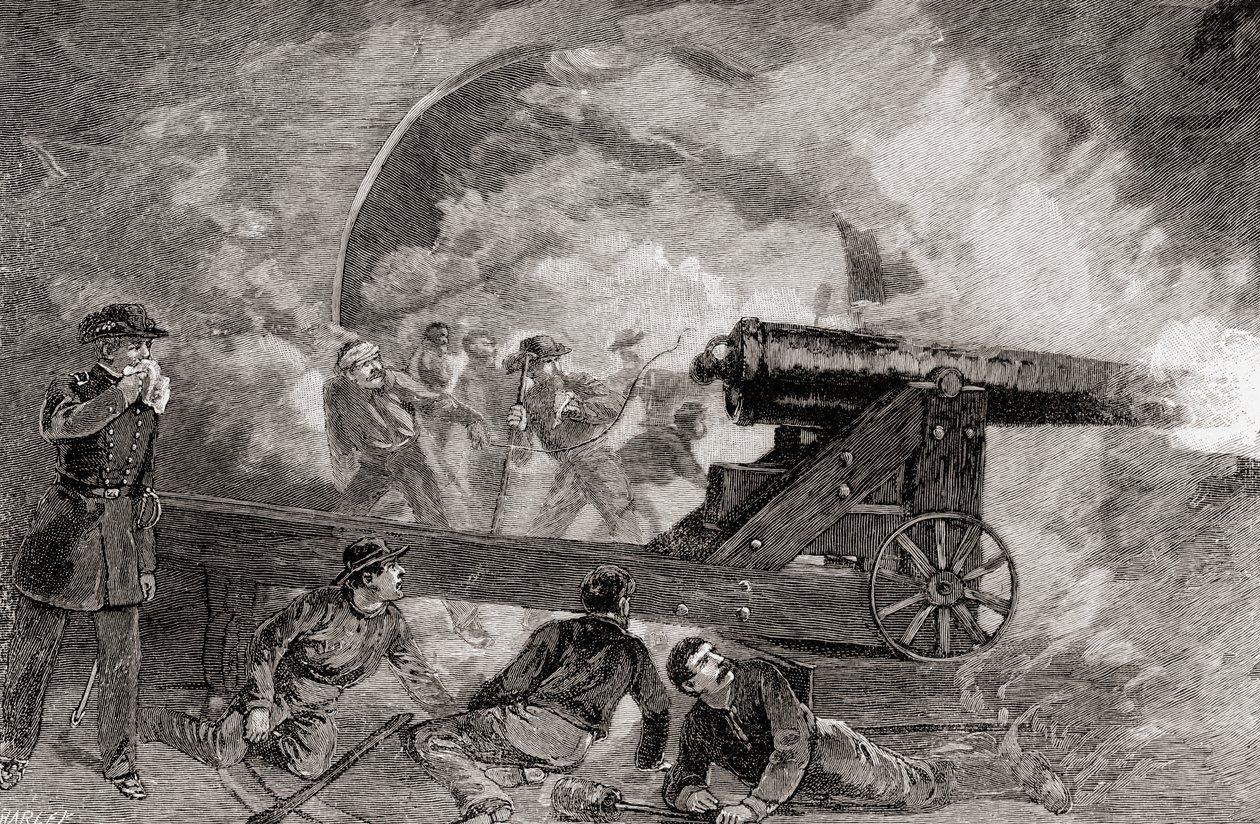 Una casamatta durante il bombardamento alla Battaglia di Fort Sumter, 12 aprile da American School