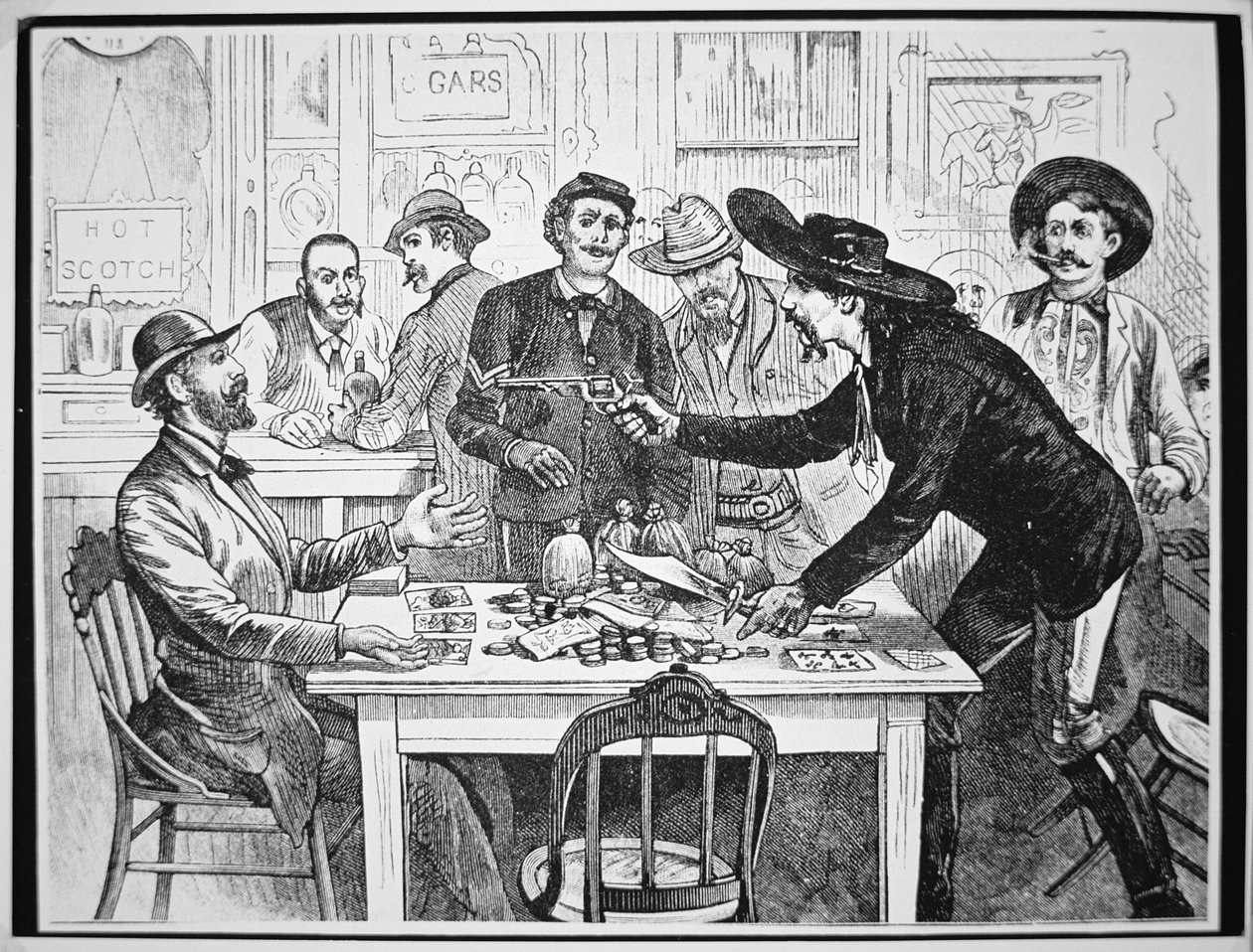 Un giocatore accusa un altro giocatore di barare, c.1880 da American School