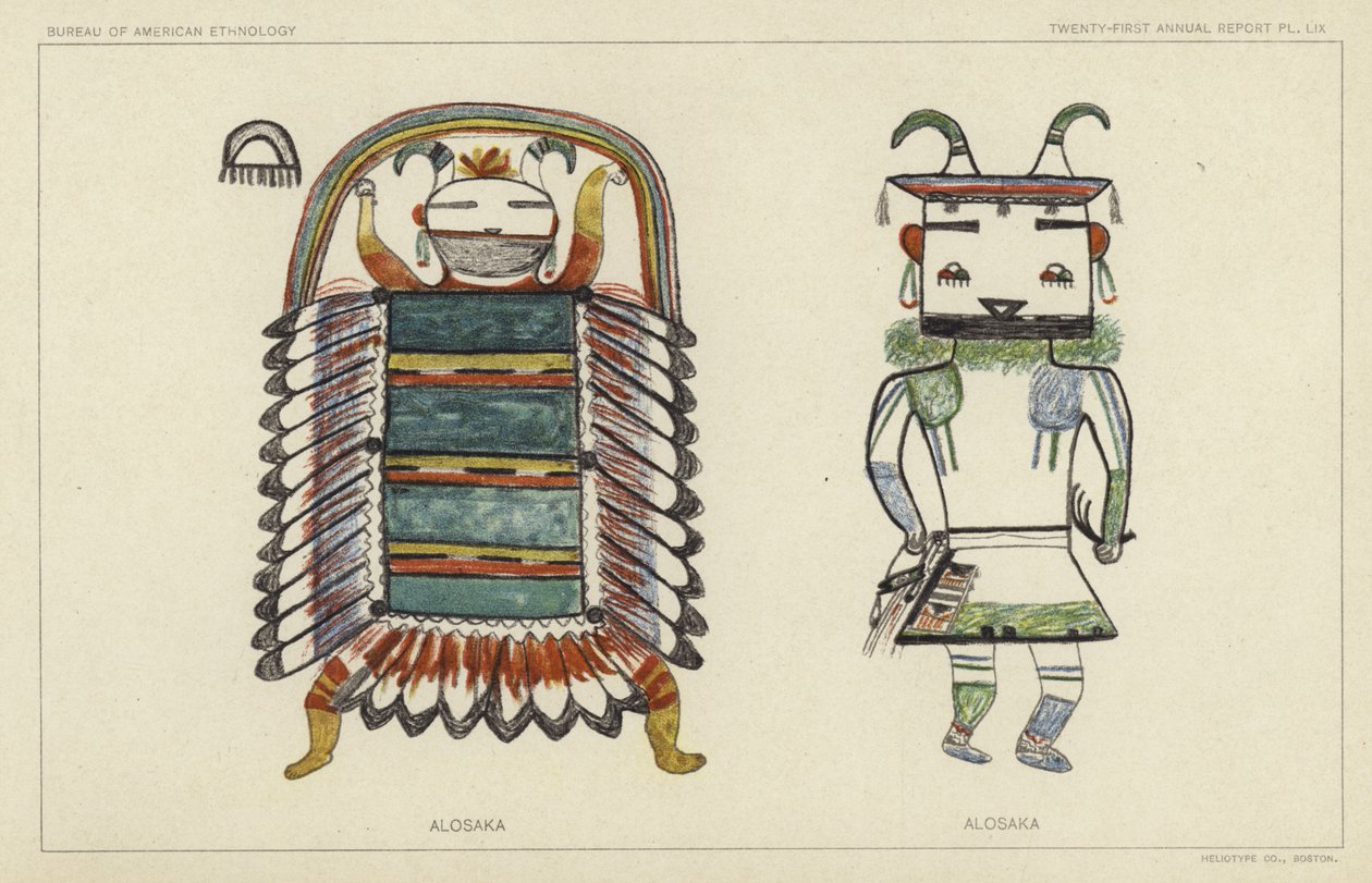 Alosaka (litografia a colori) da American School