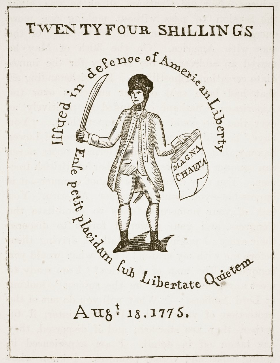 American Bill of Credit, 1775, illustrazione da Cassells Illustrated History of England da American School