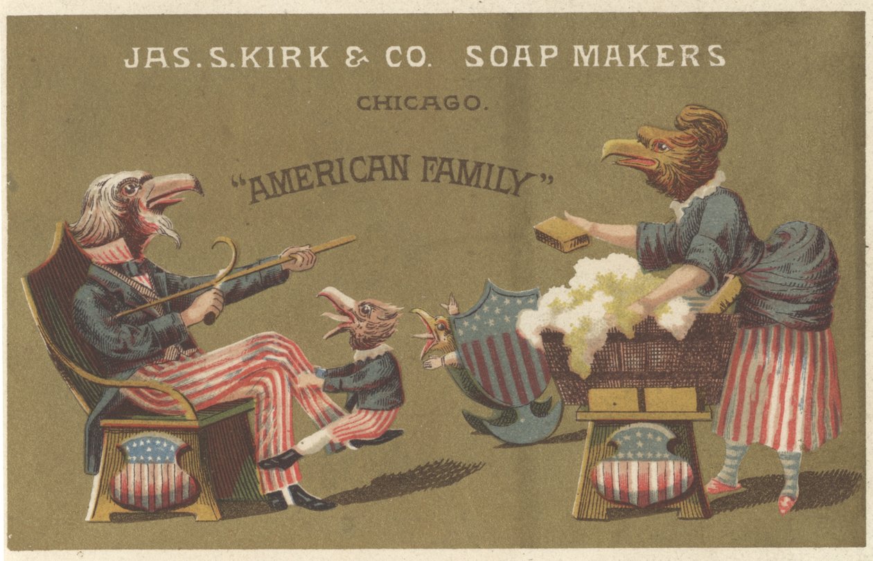Famiglia americana, pubblicità per i saponi di James Kirk & Co., c.1880 da American School