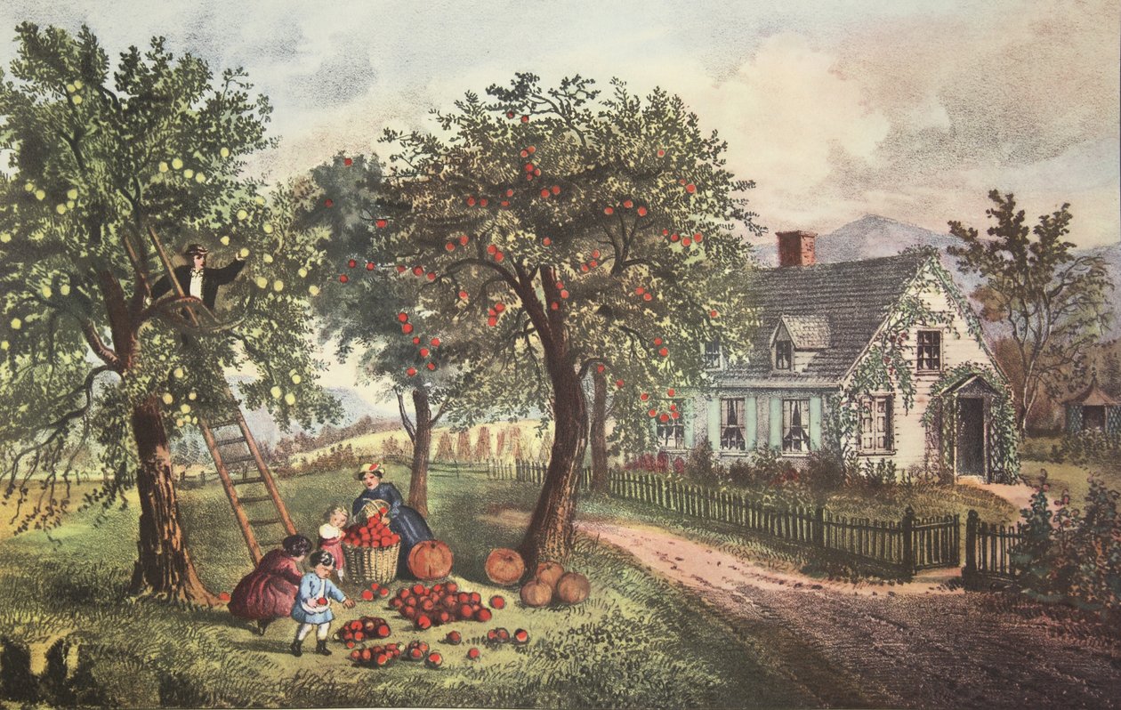 Fattoria americana - Autunno, pub. 1869, Currier & Ives da American School