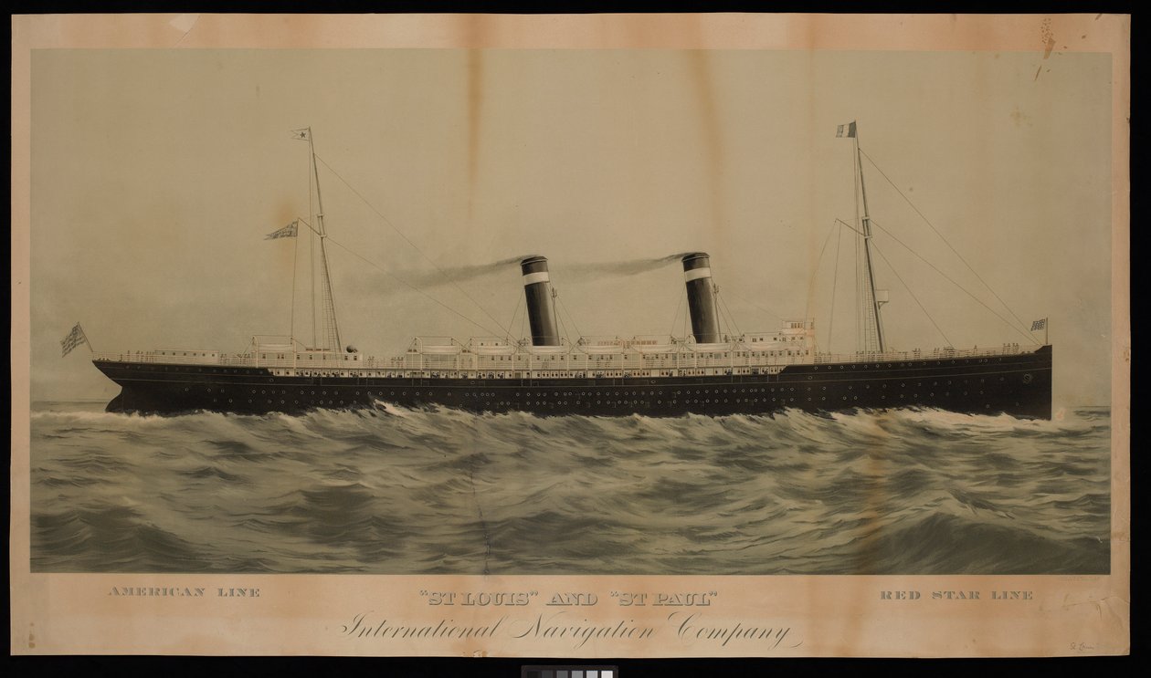 American Line St Louis e St Paul Red Star Line International Navigation Company da American School