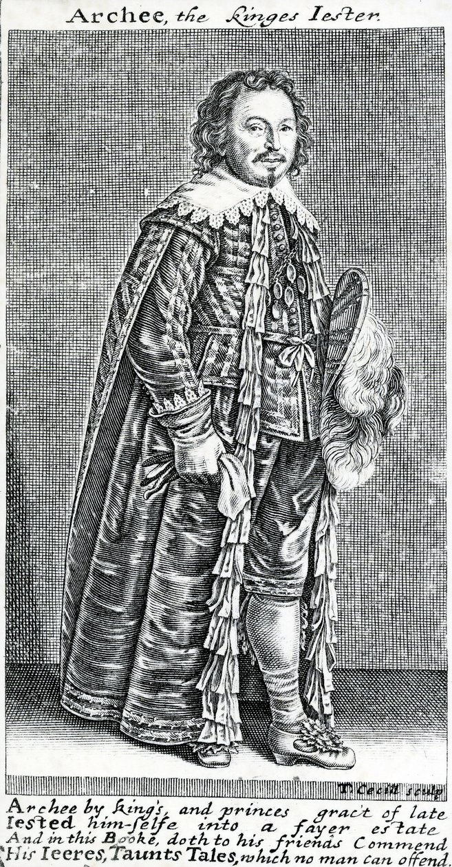 Archee, il giullare del re, un ritratto di Archibald Armstrong, di Thomas Cecill, 1639-1640 da American School