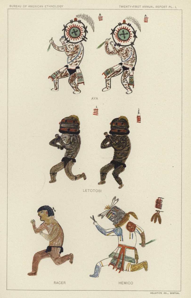 Aya, Letotobi, Racer, Hemico (litografia a colori) da American School