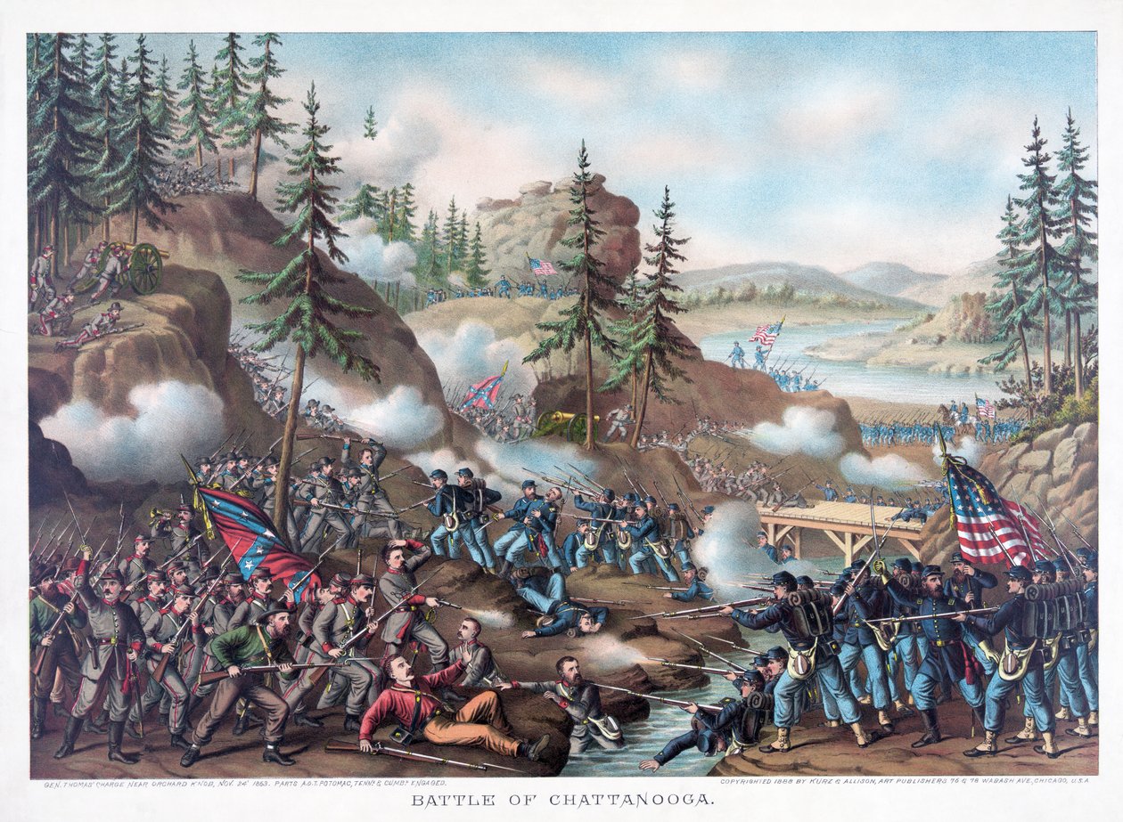 Battaglia di Chattanooga, pub. Kurz & Allison da American School