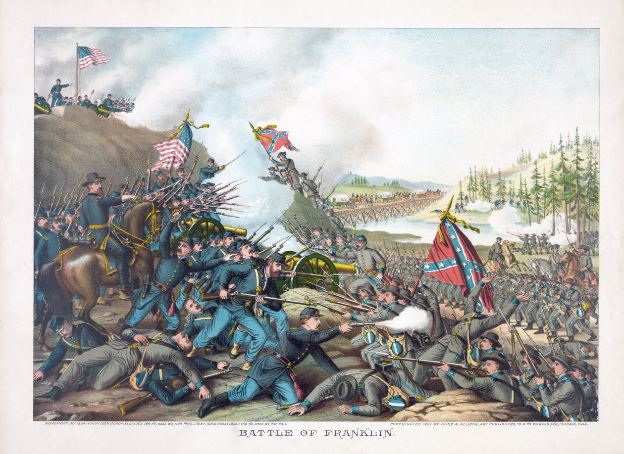 Battaglia di Franklin, pub. Kurz & Allison da American School