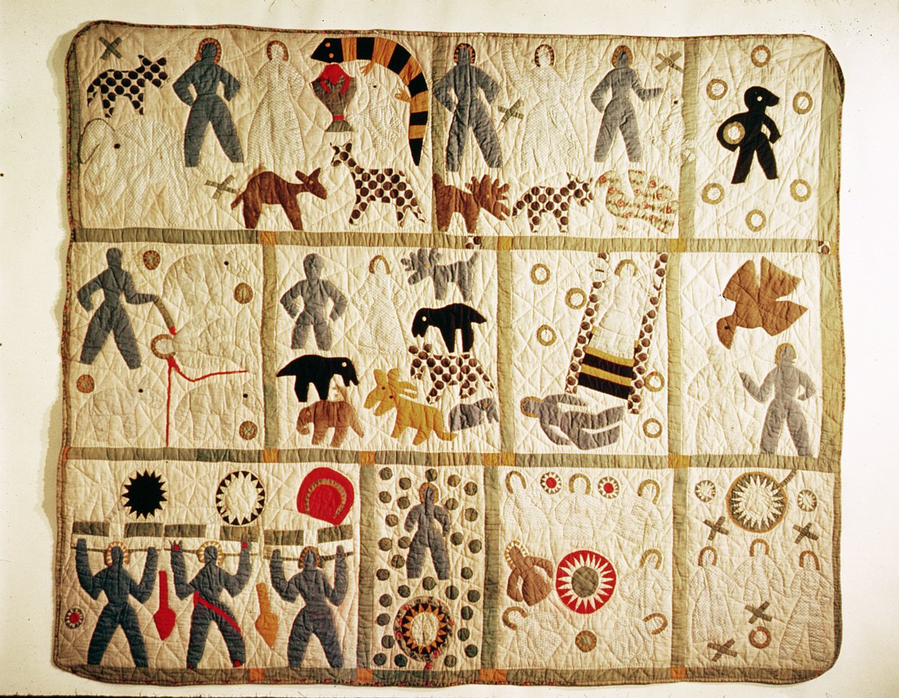 Trapunta biblica, Virginia (cotone con applique) da American School