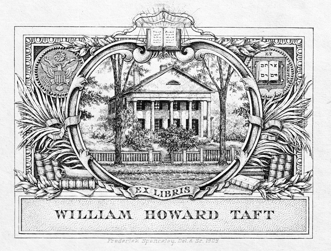 Ex libris del presidente William H. Taft (1857-1930) 1909 da American School