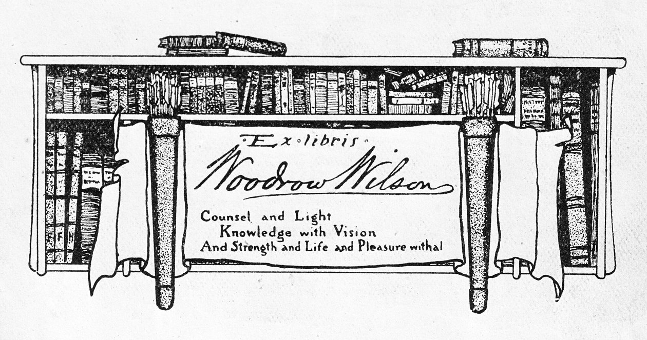 Ex libris del presidente Woodrow Wilson (1856-1924) da American School