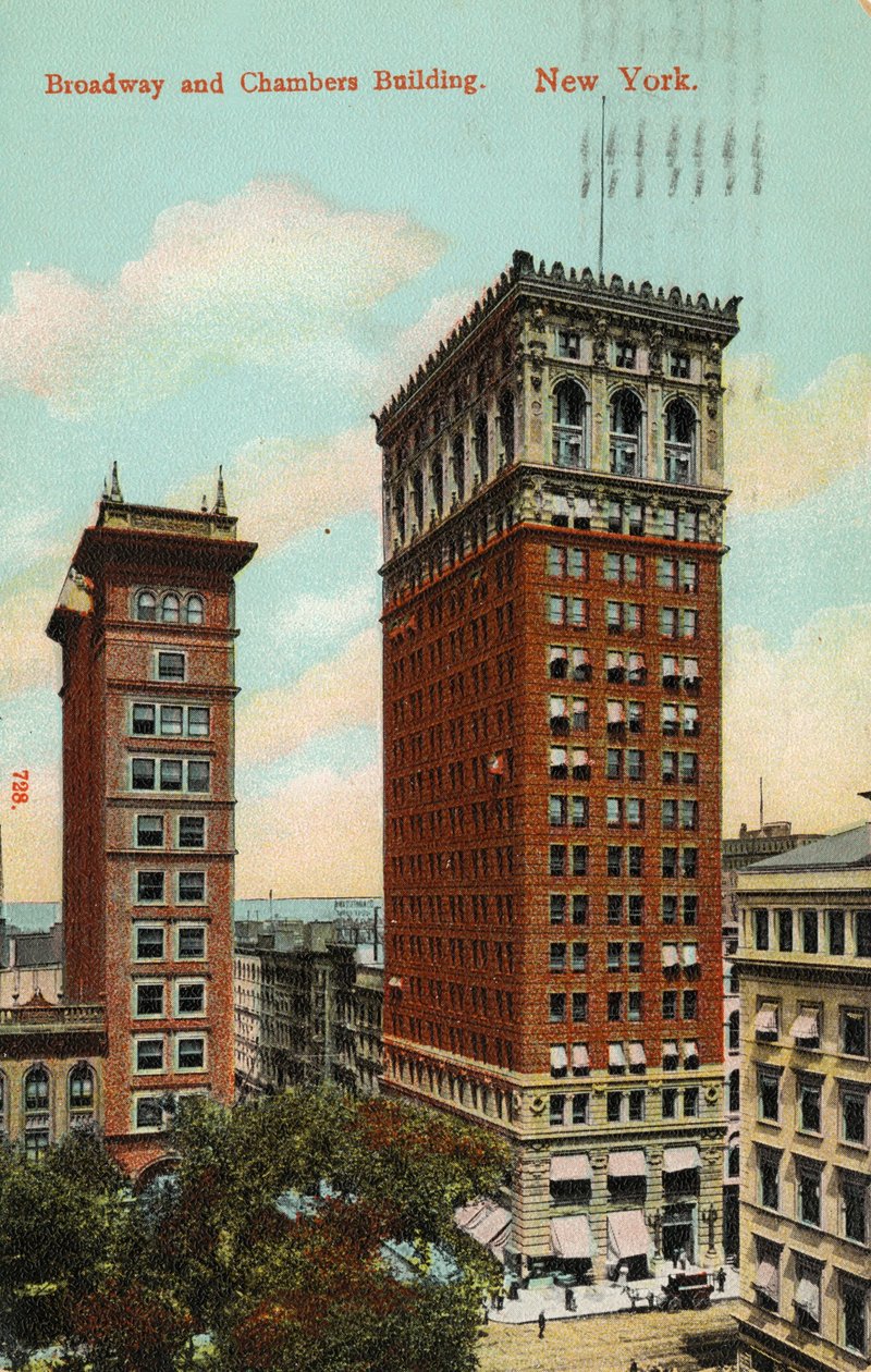 Broadway e Chambers Building, New York, c.1900-09 da American School