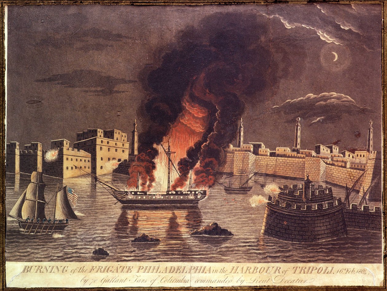 Incendio della fregata Philadelphia, nel porto di Tripoli il 16 febbraio 1804 da American School