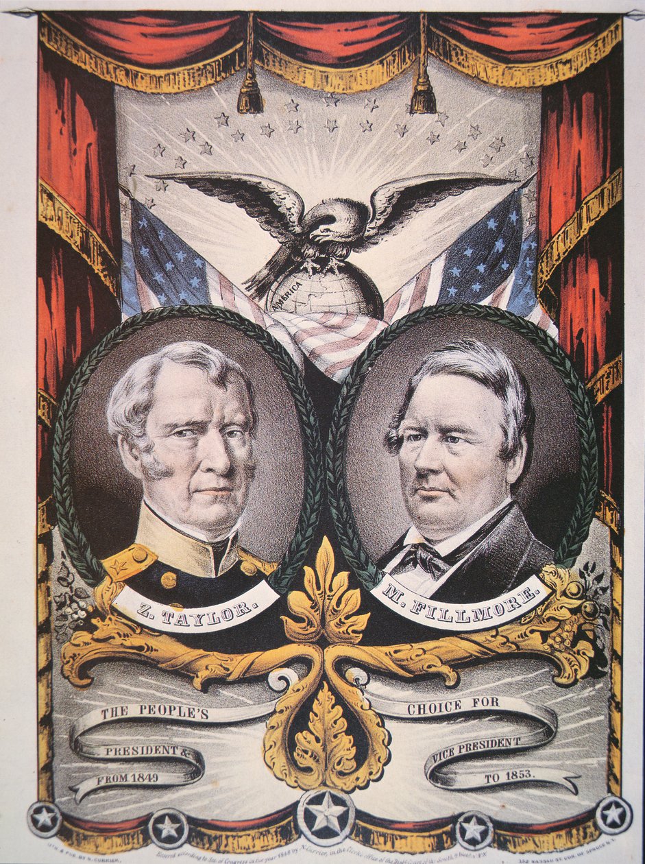 Manifesto elettorale per il candidato presidenziale Zachary Taylor (1784-1850) e il compagno di corsa, Millard Fillmore (1800-74) 1848 da American School