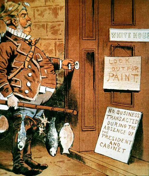 Cartone animato del presidente Chester A. Arthur dalla rivista 