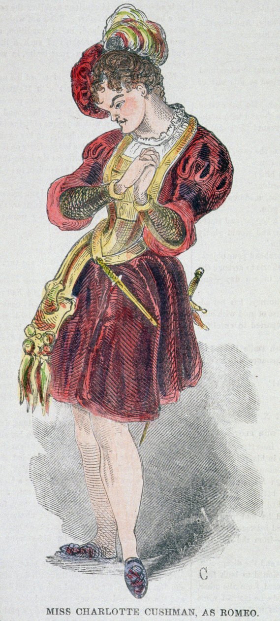 Charlotte Cushman (1816-76) in costume da Romeo, 1851 da American School