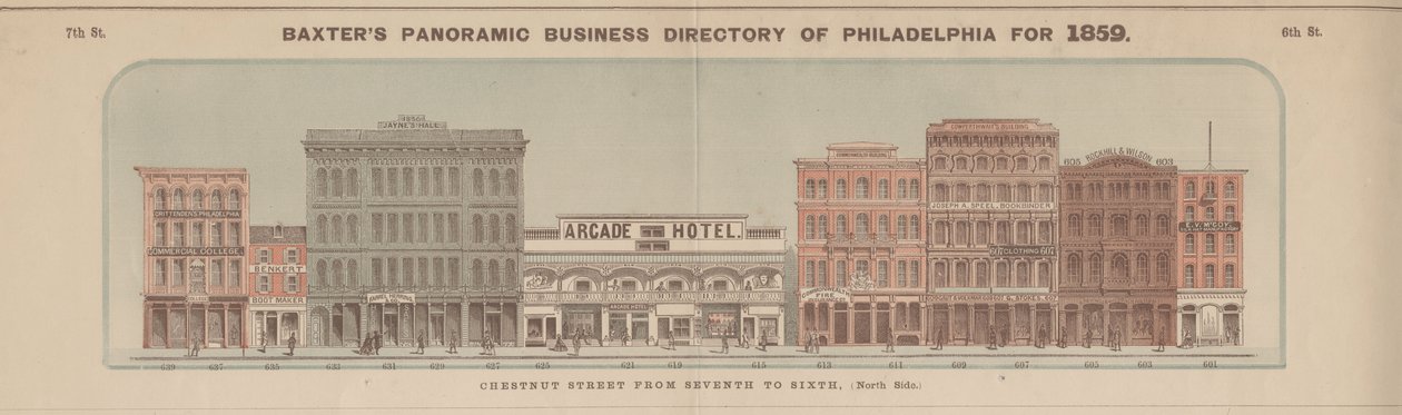 Chesnut Street da Seventh a Sixth (Lato Nord), illustrazione da 