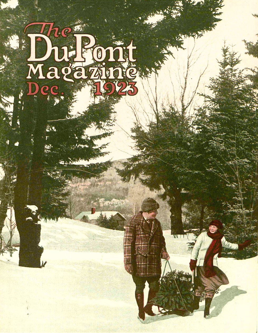 Albero di Natale, copertina della rivista DuPont, dicembre 1923 da American School