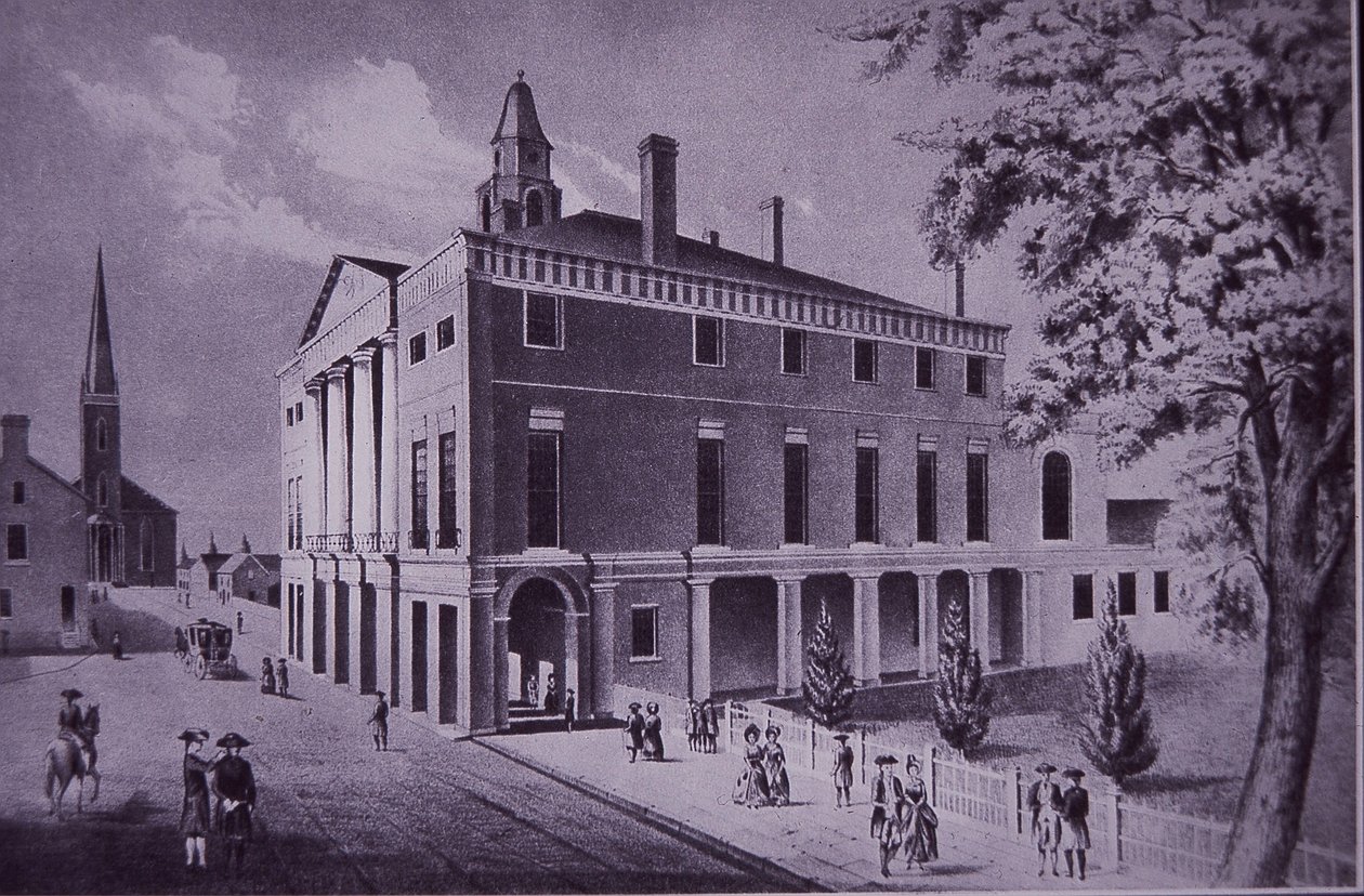 Municipio, Wall Street, New York City nel 1790 da American School