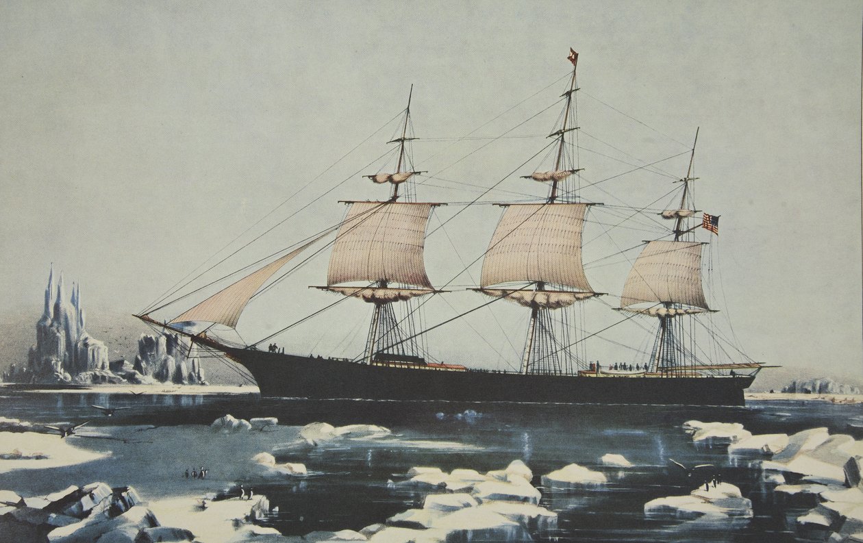 Clipper Ship, Red Jacket - Nel ghiaccio al largo di Capo Horn, durante il suo viaggio dall