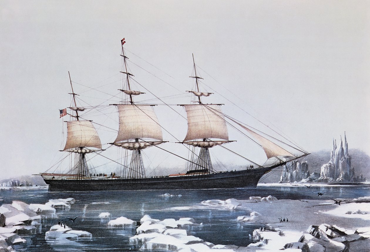Clipper Ship Red Jacket nel ghiaccio al largo di Capo Horn durante il viaggio dall