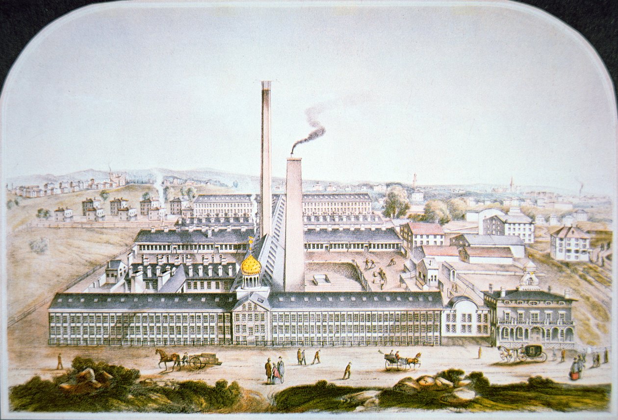 Fabbrica di armi brevettate Colt a Hartford, Connecticut da American School