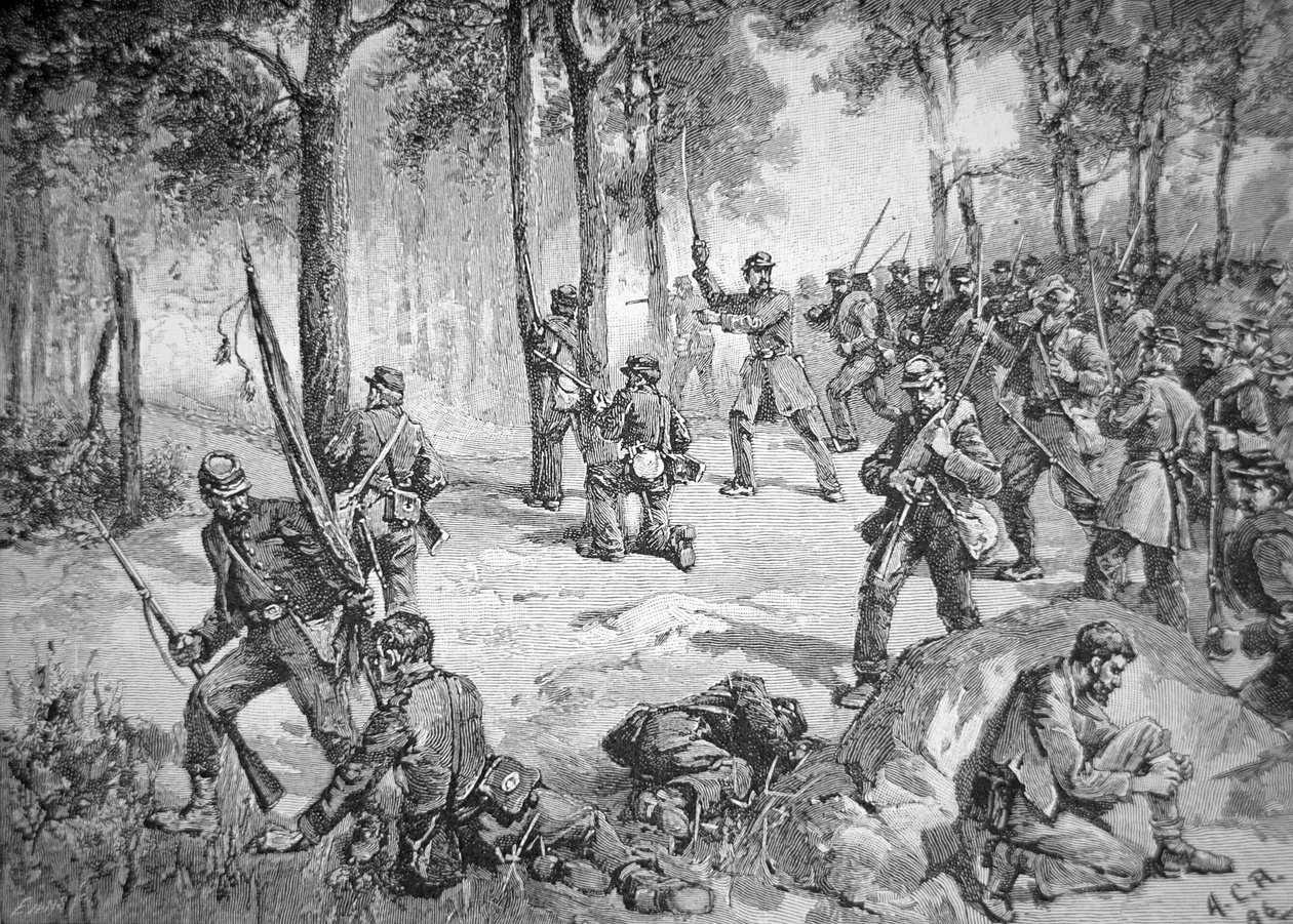 Attacco confederato alla battaglia di Gettysburg da American School