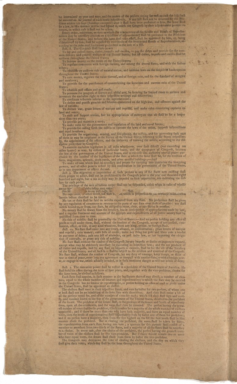 Costituzione, prima stampa, stampata da Dunlap & Claypoole, 17-19 settembre 1787 da American School