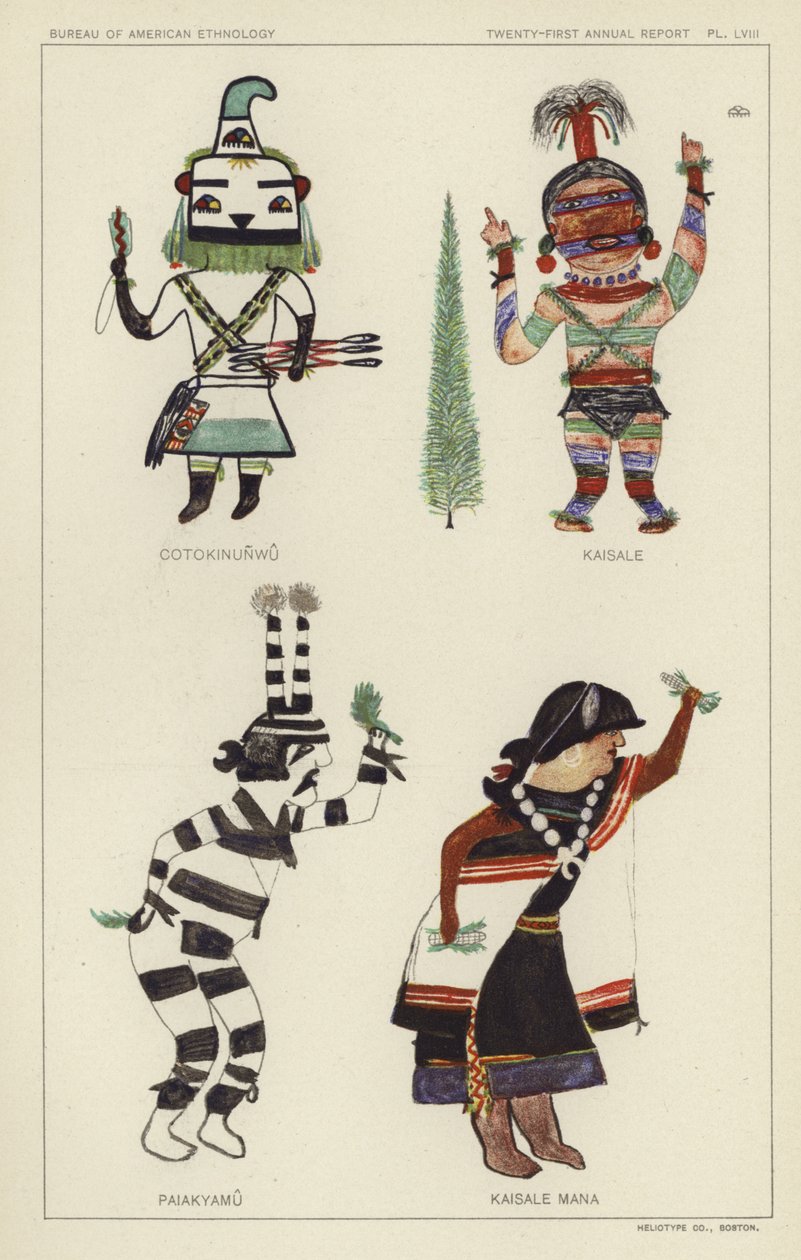 Cotokinunwu, Kaisale, Paiakyamu, Kaisale Mana (litografia a colori) da American School