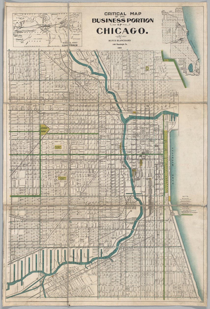 Mappa critica della parte commerciale di Chicago da American School