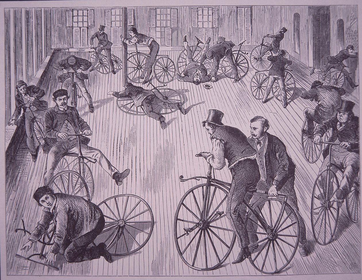 Scuola di ciclismo (velocipede), New York, USA da American School