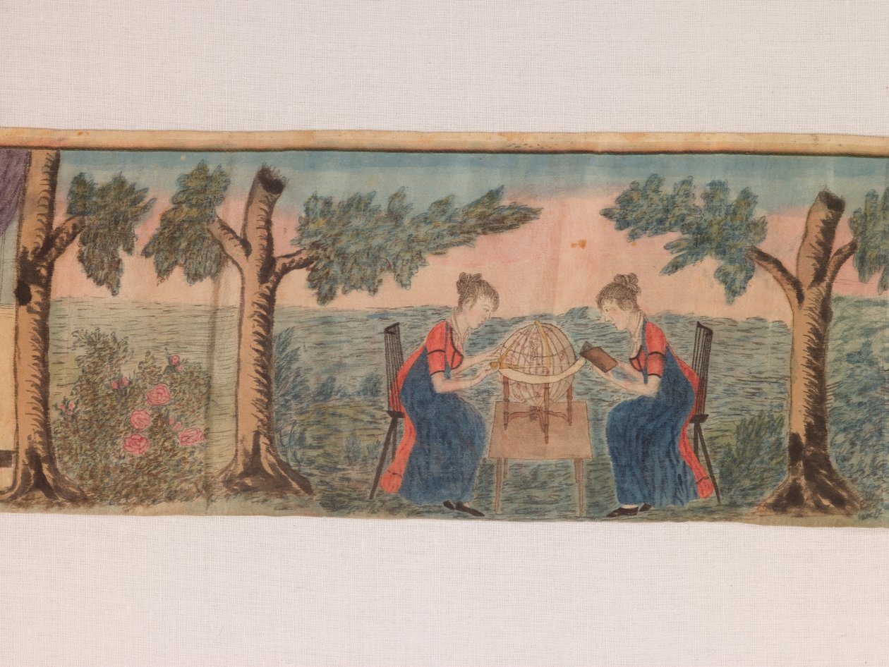 Particolare di un Panorama in miniatura: Scenes from a Seminary for Young Ladies c.1810-20 (acquerello e inchiostro su seta) da American School