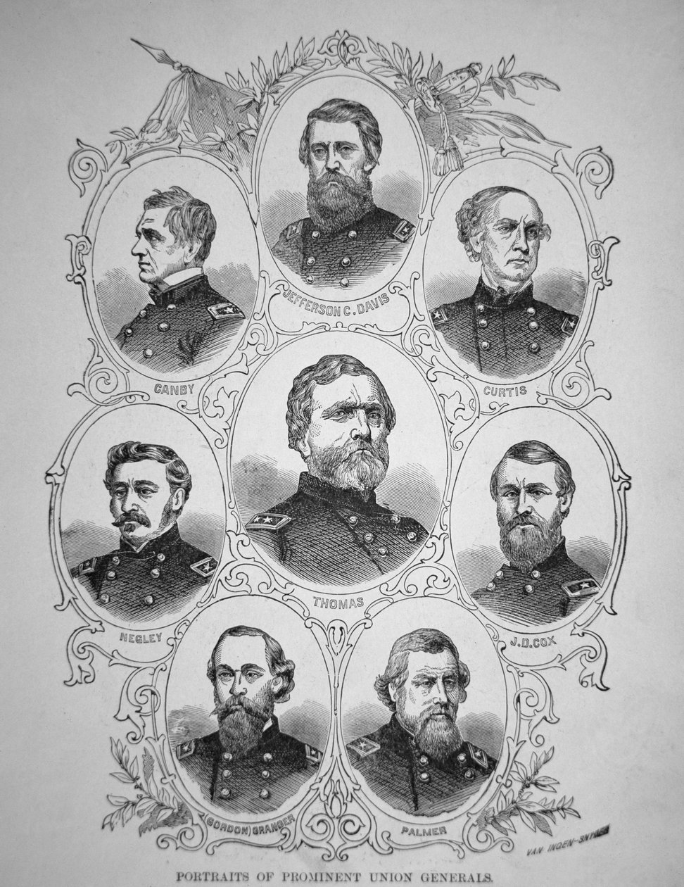 Otto generali prominenti della Guerra Civile Americana da American School