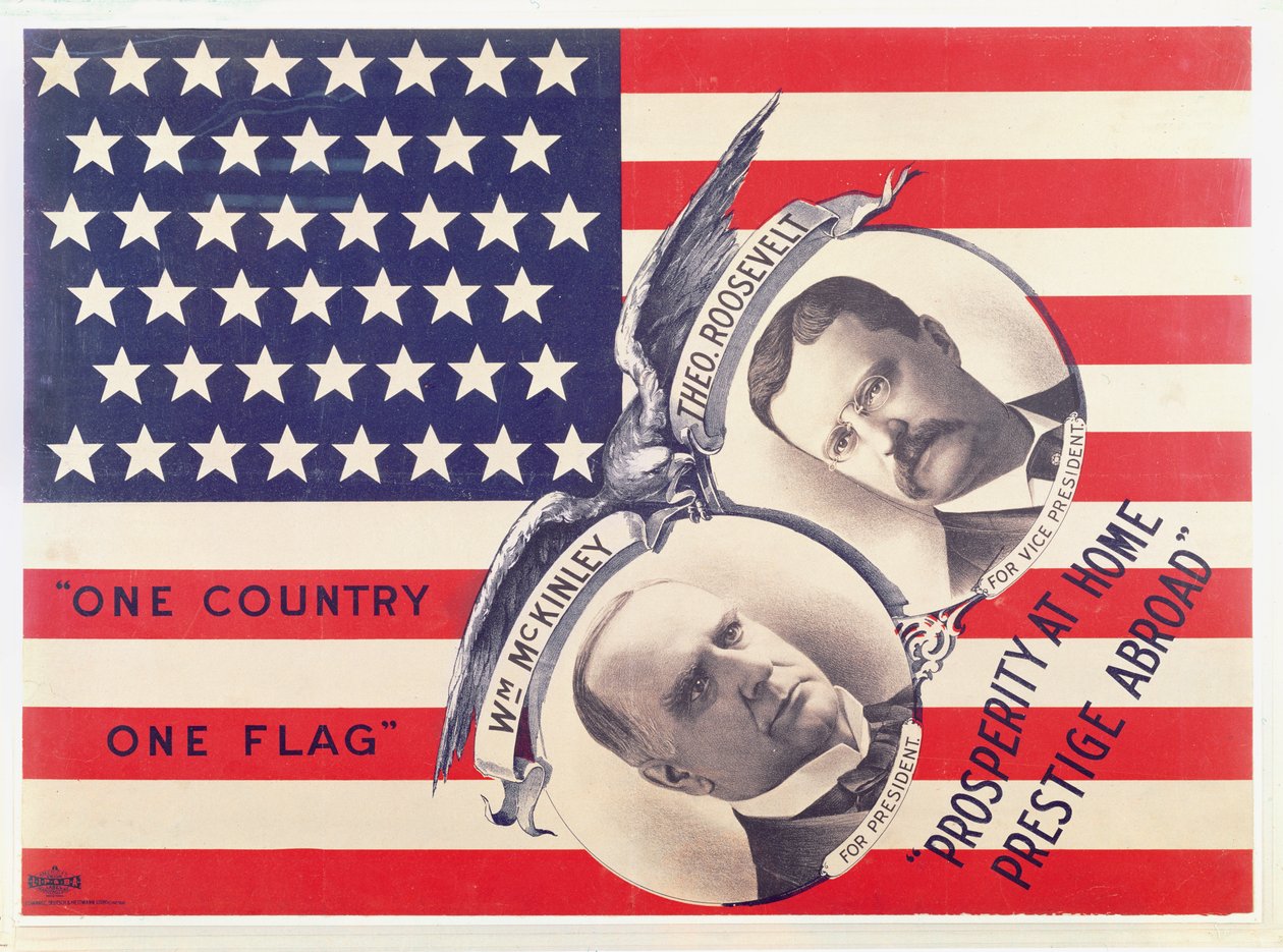 Manifesto elettorale per le elezioni presidenziali americane del 1900 da American School