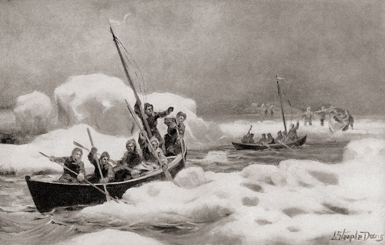 Elisha Kent Kane, leader della Seconda Spedizione Grinnell del 1853, alla ricerca della spedizione perduta del Capitano Sir John Franklin nelle Regioni Artiche, da La Storia del Nostro Paese, pubblicata nel 1905 (litografia) da American School