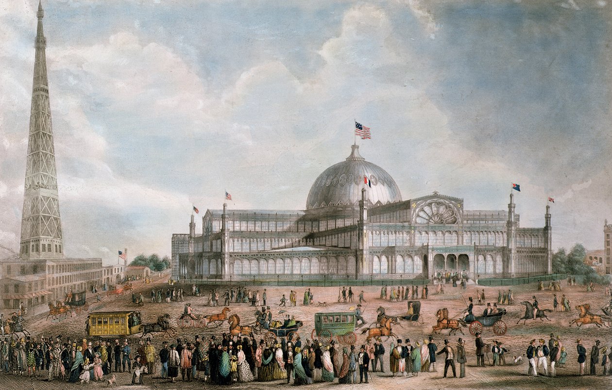 Veduta esterna del New York Crystal Palace, 1853 da American School