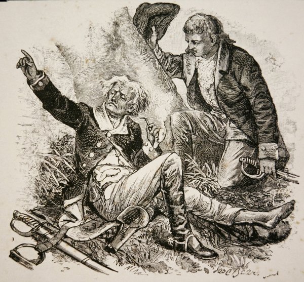 Generale Herkimer, ferito e dirigendo la battaglia di Oriskany da American School