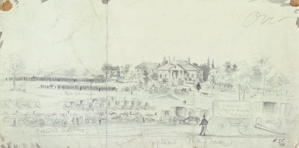 Vista generale alla fine della battaglia, dai Taccuini della Guerra Civile da American School