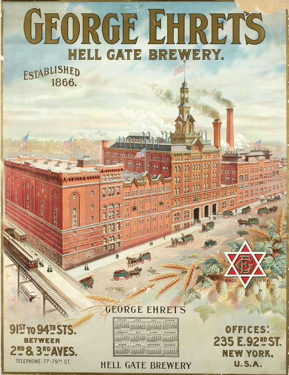 Birreria George Ehrets Hell Gate, fondata nel 1866 da American School