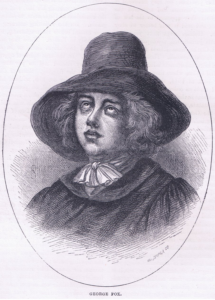 George Fox 1651, illustrazione da Cassells History of the United States pub. da Petter & Galpin c.1890 da American School