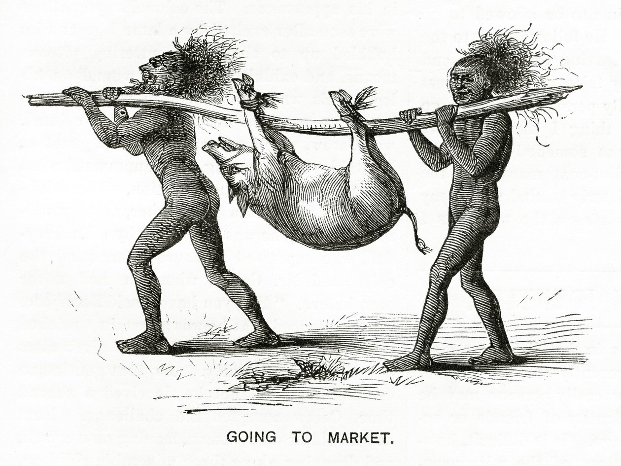 Andare al mercato, illustrazione da Appletons Journal, 4 maggio 1872 da American School