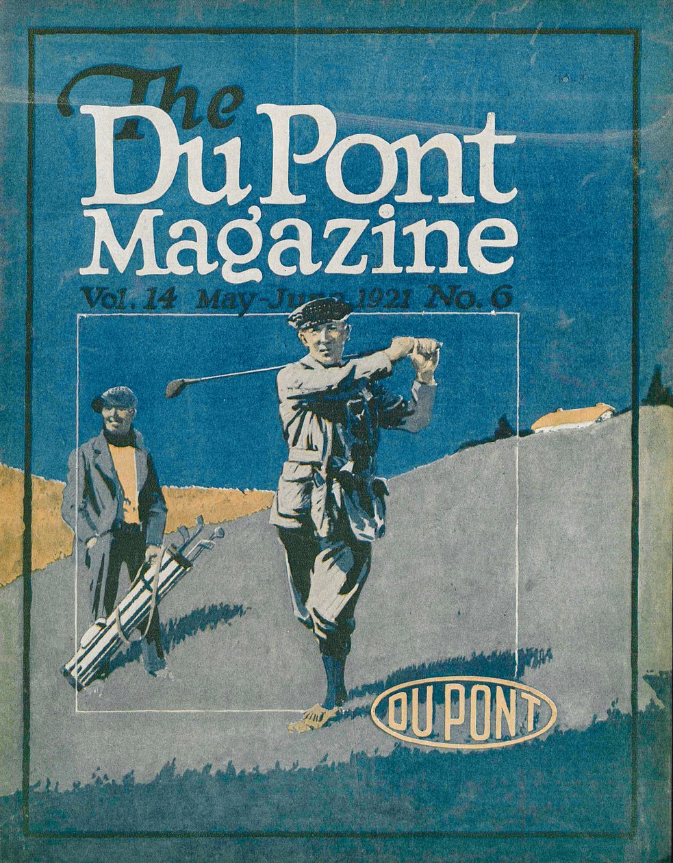 Giocare a Golf, copertina della rivista DuPont, maggio-giugno 1921 da American School