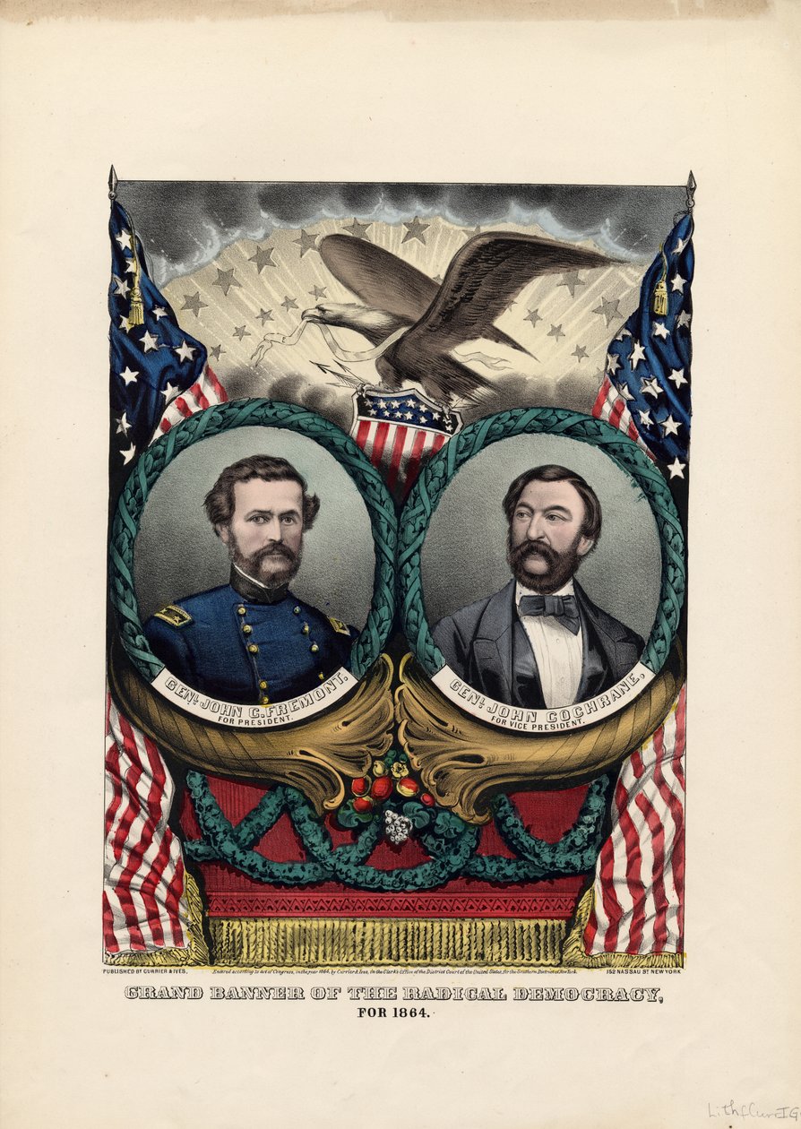 Grande bandiera della democrazia radicale, 1864 da American School