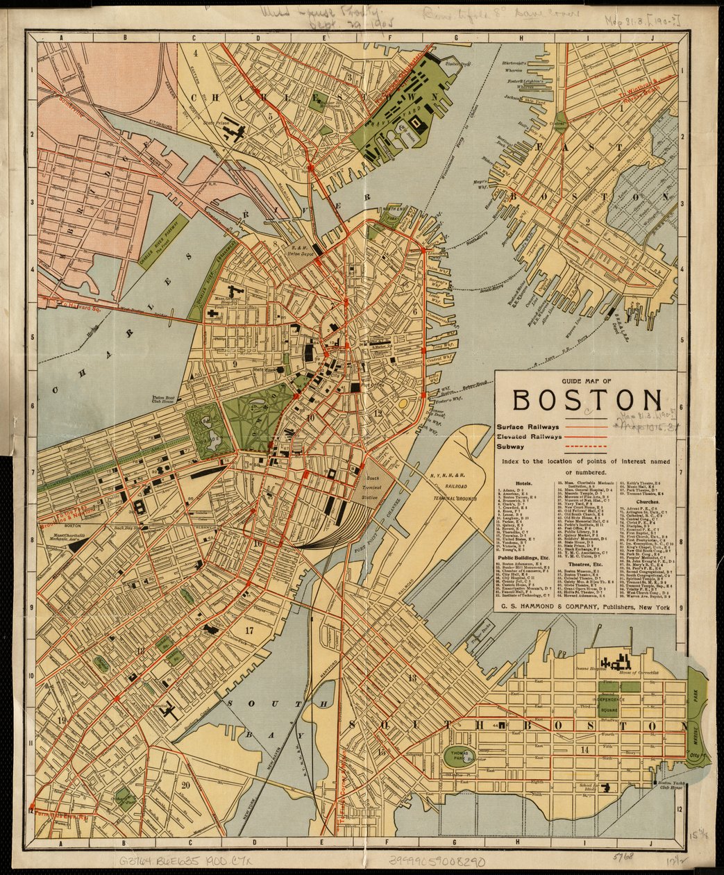 Mappa guida di Boston da American School