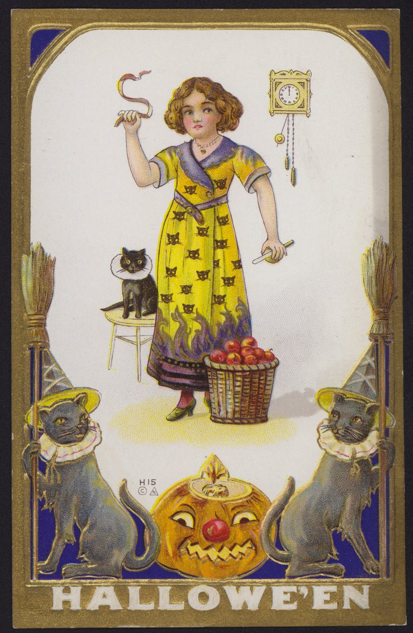 Biglietto di Halloween (litografia a colori) da American School