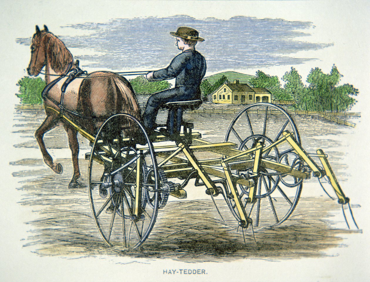 Macchina agricola per la fienagione, c.1880 da American School