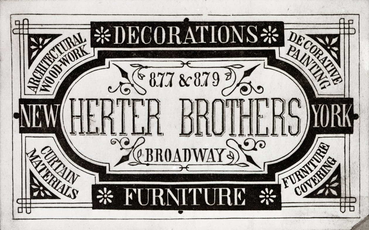 Herter Brothers, Decorazioni, Mobili, 877 & 879 Broadway, New York da American School